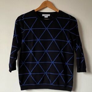 Liz Claiborne black & blue sweater, petite large